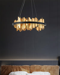 WOMO Iceberg Round Black Gold Chandelier-WM2183