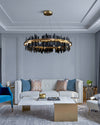 WOMO Iceberg Round Black Gold Chandelier-WM2183 thumbnail