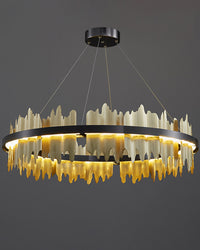 WOMO Iceberg Round Black Gold Chandelier-WM2183