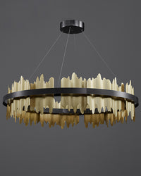 WOMO Iceberg Round Black Gold Chandelier-WM2183