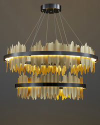 WOMO Iceberg Round Black Gold Chandelier-WM2183