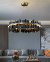WOMO Iceberg Round Black Gold Chandelier-WM2183 thumbnail