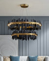 WOMO Iceberg Round Black Gold Chandelier-WM2183 thumbnail