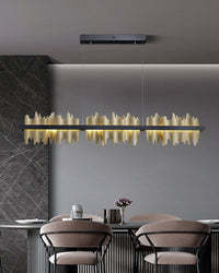 WOMO Iceberg Black Gold Linear Chandelier-WM2184