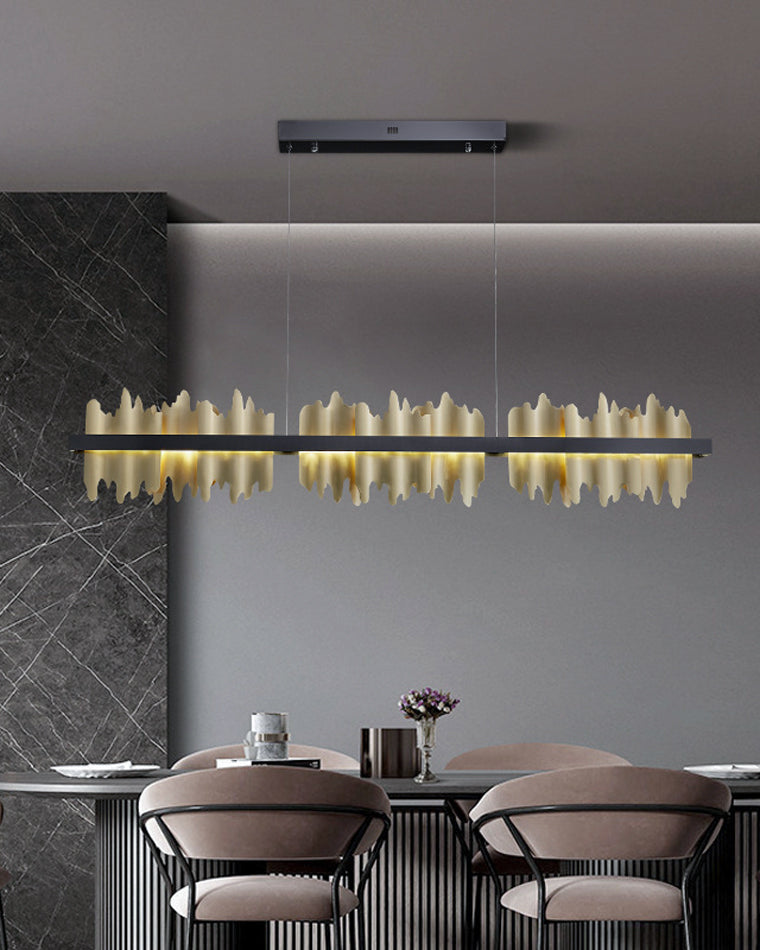 WOMO Iceberg Black and Gold Linear Chandelier-WM2184