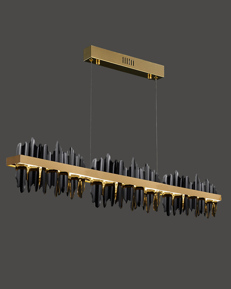 WOMO Iceberg Black and Gold Linear Chandelier-WM2184