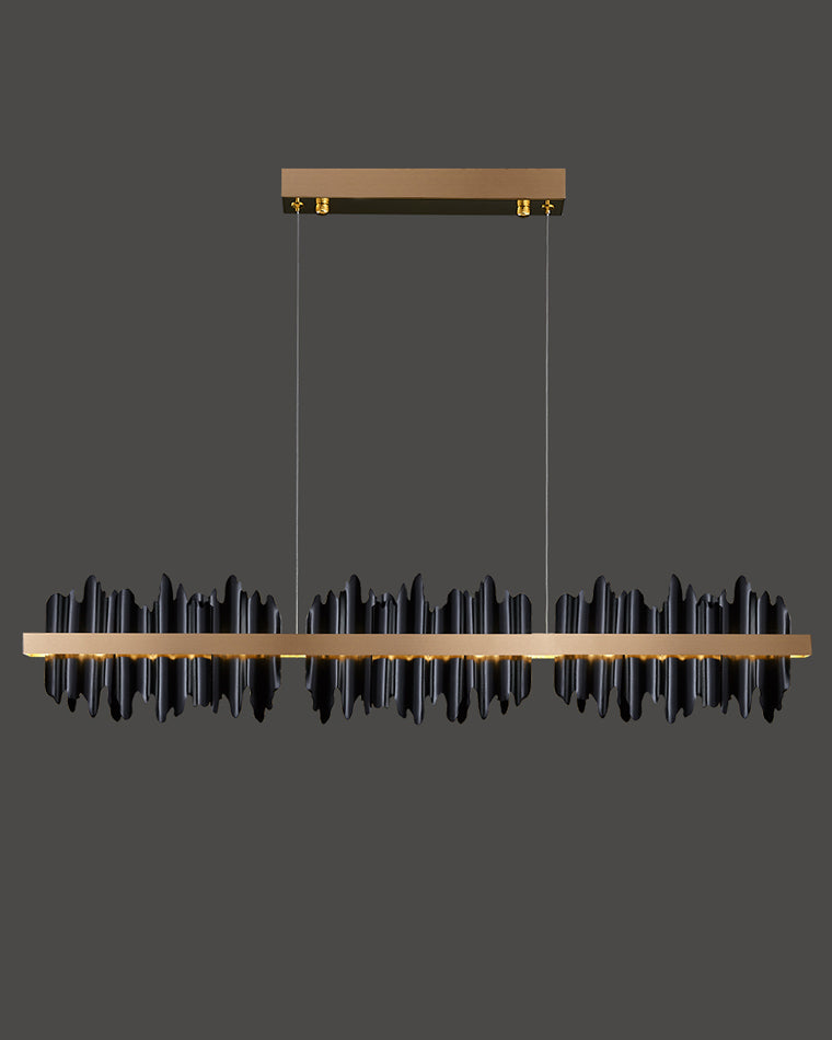 WOMO Iceberg Black and Gold Linear Chandelier-WM2184