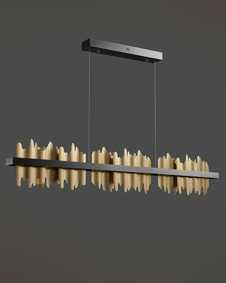 WOMO Iceberg Black and Gold Linear Chandelier-WM2184