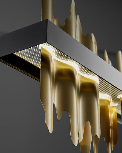 WOMO Iceberg Black and Gold Linear Chandelier-WM2184