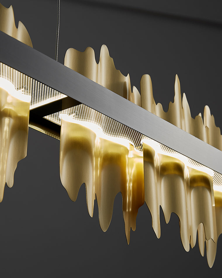 WOMO Iceberg Black and Gold Linear Chandelier-WM2184