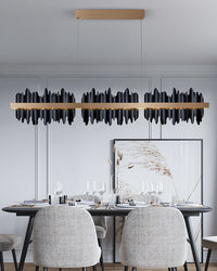 WOMO Iceberg Black Gold Linear Chandelier-WM2184
