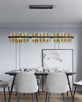 WOMO Iceberg Black and Gold Linear Chandelier-WM2184