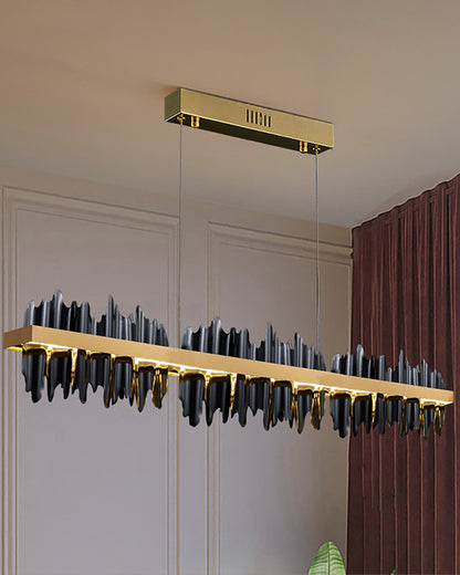 WOMO Iceberg Black and Gold Linear Chandelier-WM2184