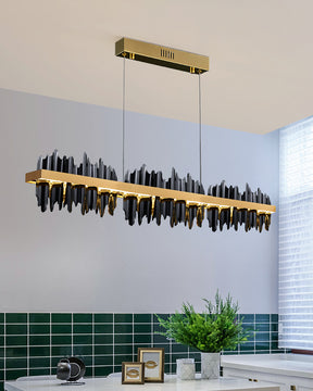 WOMO Iceberg Black and Gold Linear Chandelier-WM2184