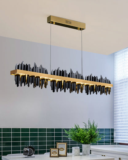 WOMO Iceberg Black and Gold Linear Chandelier-WM2184