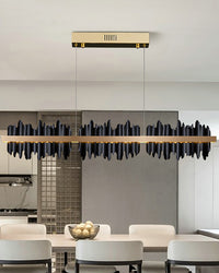 WOMO Iceberg Black Gold Linear Chandelier-WM2184