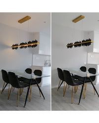 WOMO Iceberg Black Gold Linear Chandelier-WM2184