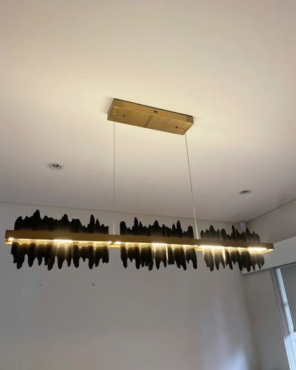 WOMO Iceberg Black Gold Linear Chandelier-WM2184