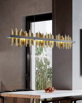 WOMO Iceberg Black and Gold Linear Chandelier-WM2184