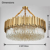 WOMO Gold Round Crystal Prism Chandelier-WM2185a