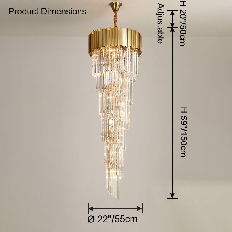 WOMO Gold Cascading Crystal Chandelier-WM2185d