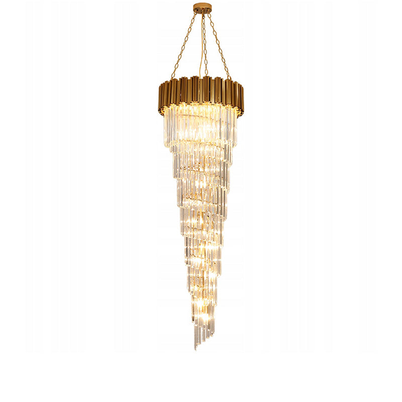 WOMO Gold Cascading Crystal Chandelier-WM2185d