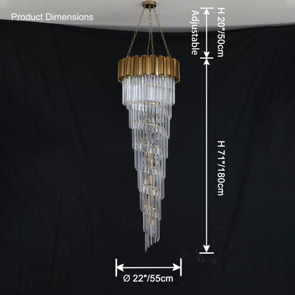 WOMO Gold Cascading Crystal Chandelier-WM2185d