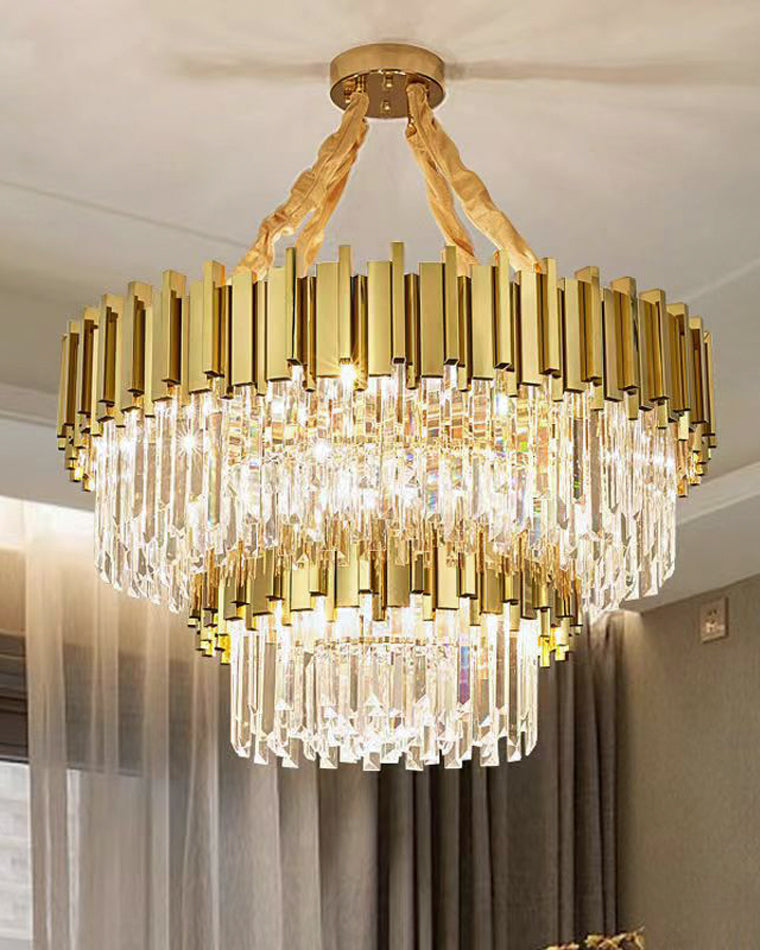 WOMO  Prism Crystal Tiered Chandelier-WM2185