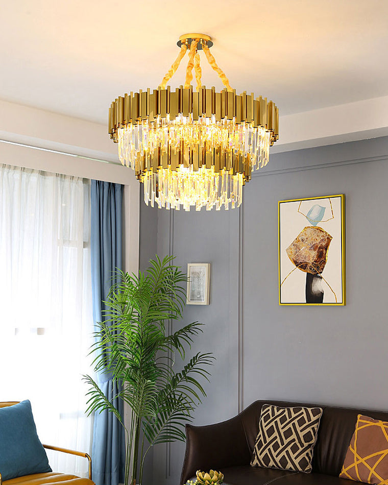 WOMO  Prism Crystal Tiered Chandelier-WM2185