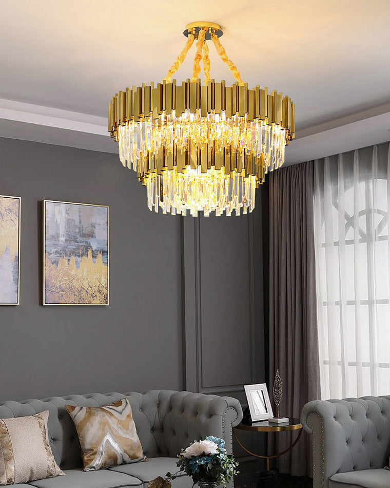 WOMO  Prism Crystal Tiered Chandelier-WM2185