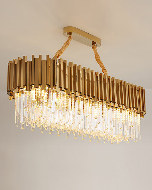 WOMO  Linear Gold Crystal Chandelier-WM2185c