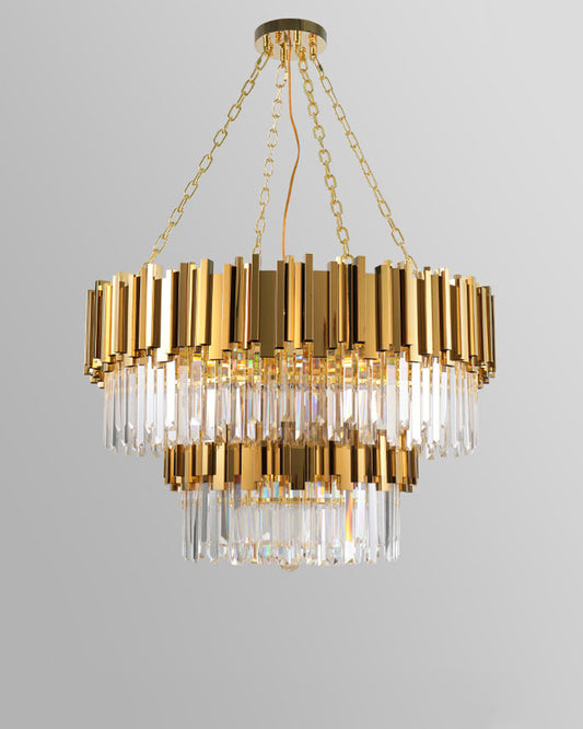 WOMO 2 Tier Gold Crystal Chandelier-WM2185b