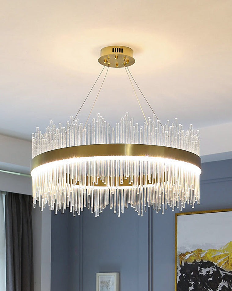 WOMO Glass Rods Round Chandelier-WM2186