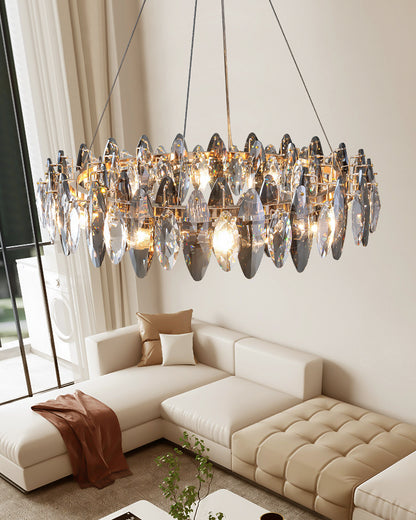 WOMO Smoked Crystal Round Chandelier-WM2187