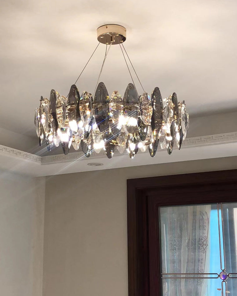 WOMO Smoked Crystal Round Chandelier-WM2187