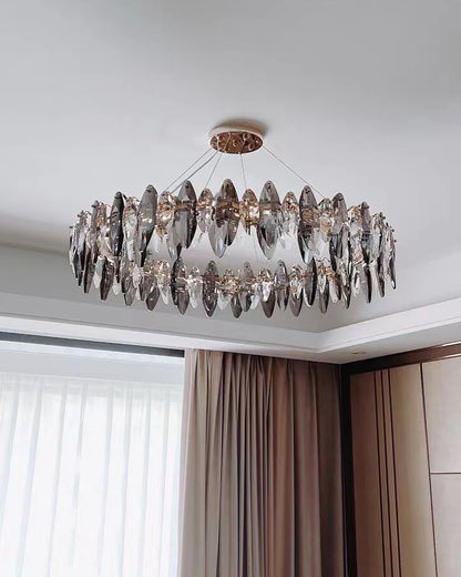 WOMO Smoked Crystal Round Chandelier-WM2187