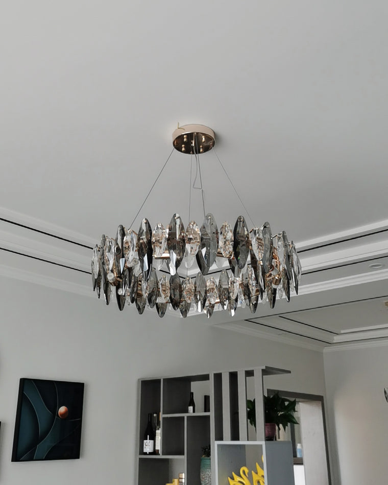 WOMO Smoked Crystal Round Chandelier-WM2187