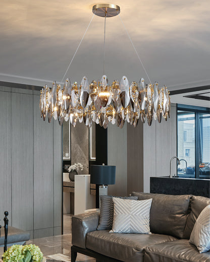 WOMO Smoked Crystal Round Chandelier-WM2187