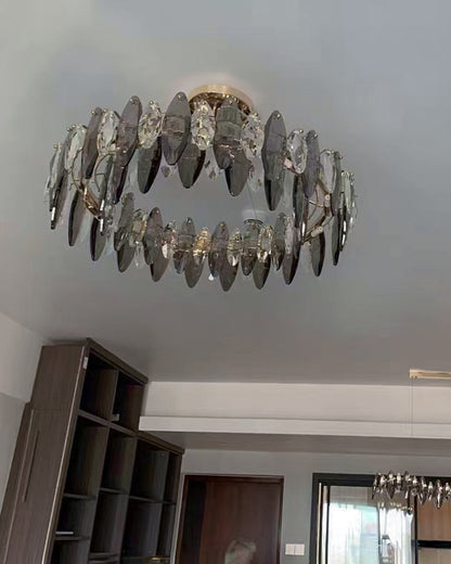 WOMO Smoked Crystal Round Chandelier-WM2187