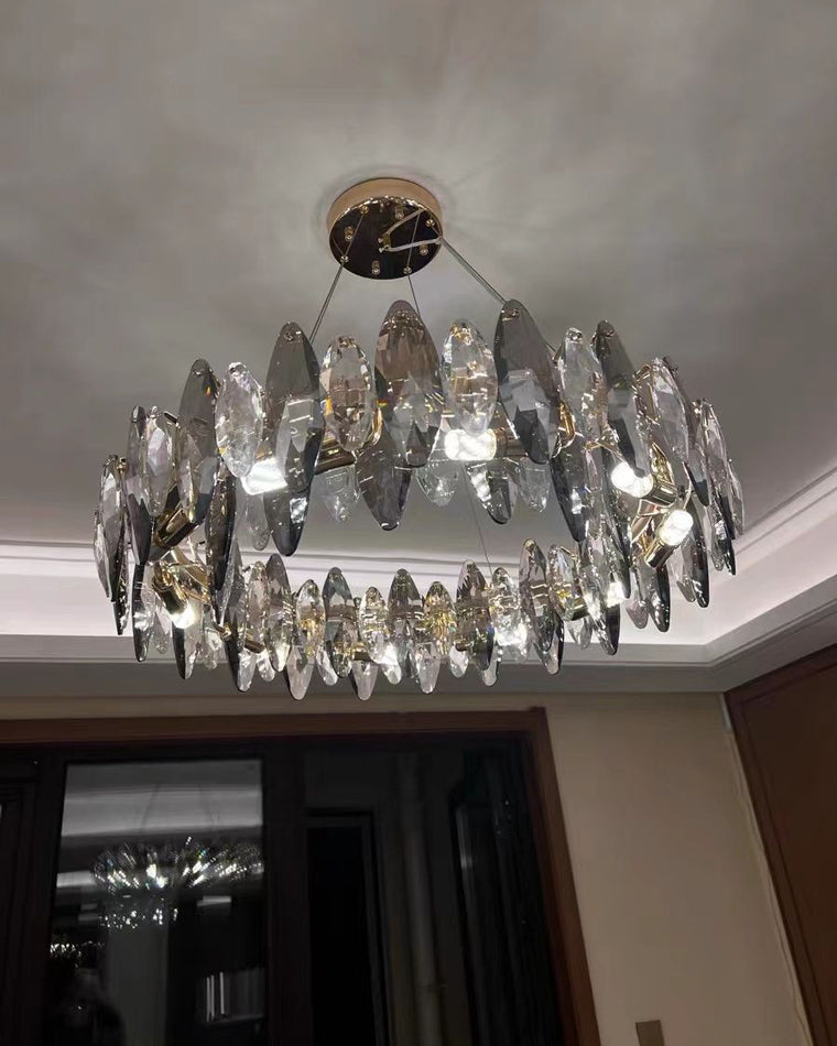 WOMO Smoked Crystal Round Chandelier-WM2187