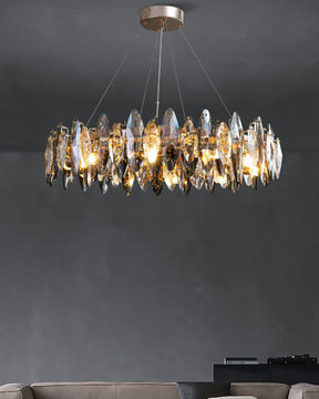 WOMO Smoked Crystal Round Chandelier-WM2187