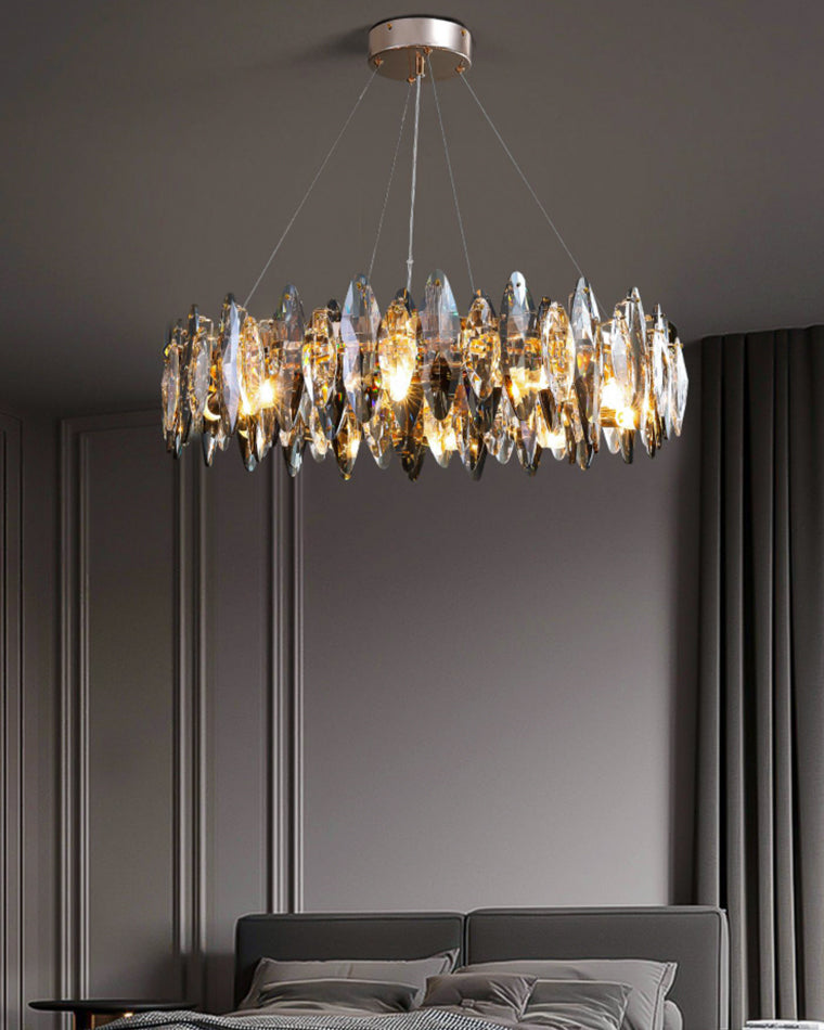 WOMO Smoked Crystal Round Chandelier-WM2187