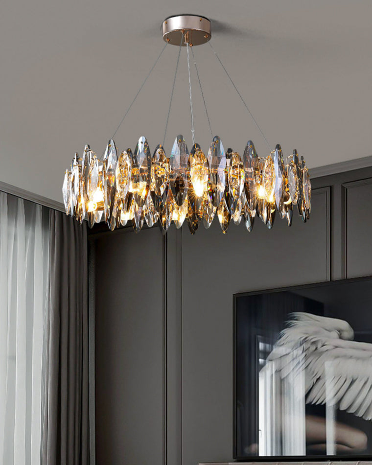 WOMO Smoked Crystal Round Chandelier-WM2187