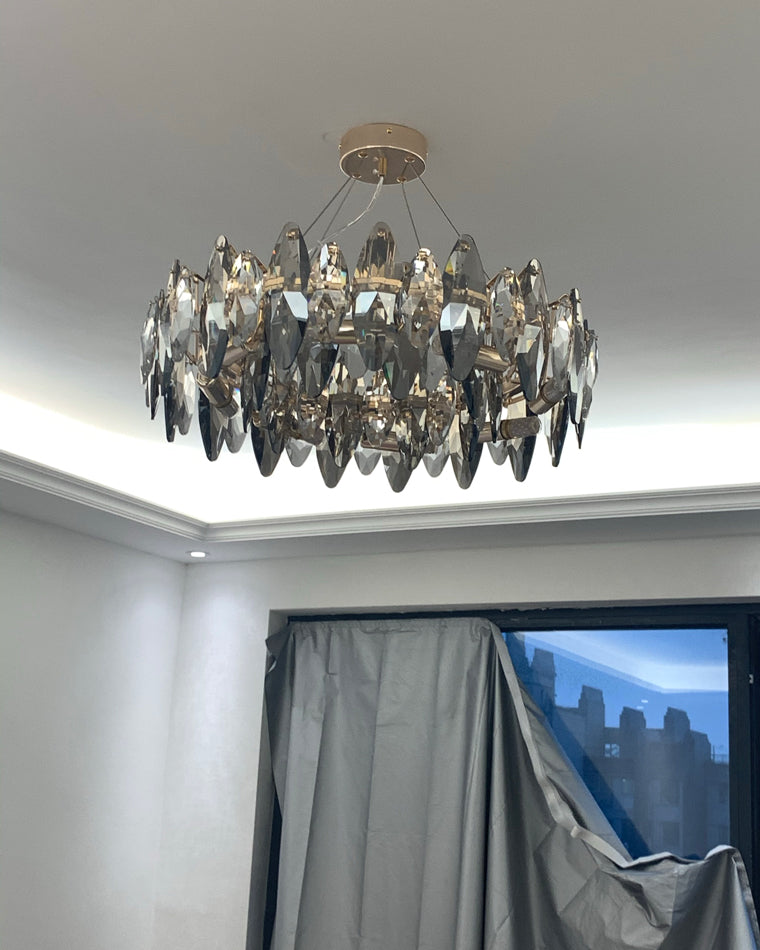 WOMO Smoked Crystal Round Chandelier-WM2187