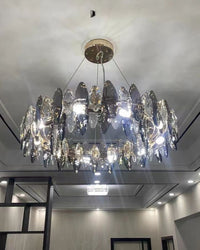 WOMO Smoked Crystal Round Chandelier-WM2187