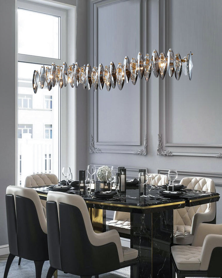 WOMO Smoked Crystal Linear Chandelier-WM2188