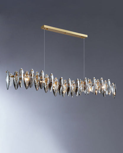 WOMO Smoked Crystal Linear Chandelier-WM2188