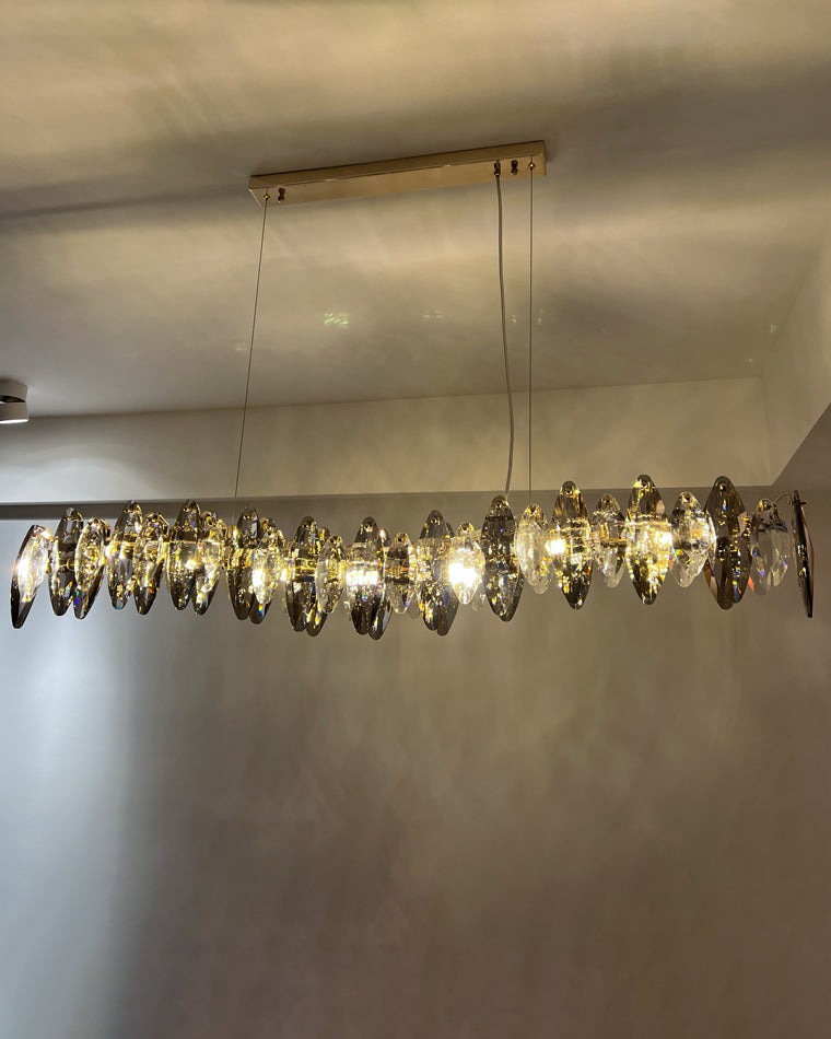 WOMO Smoked Crystal Linear Chandelier-WM2188
