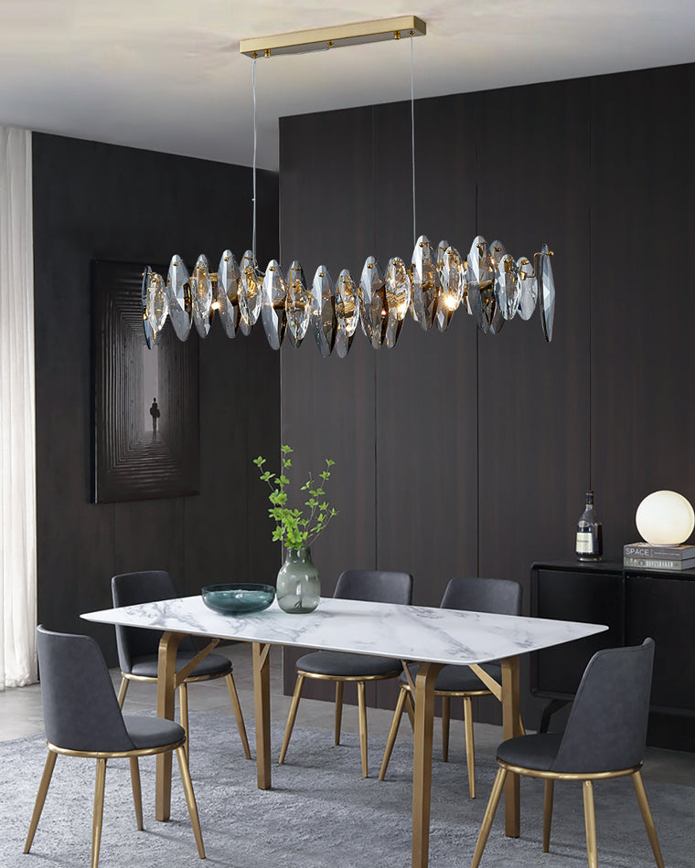 WOMO Smoked Crystal Linear Chandelier-WM2188