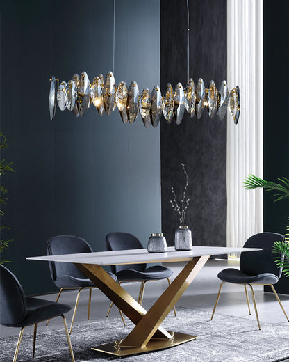 WOMO Smoked Crystal Linear Chandelier-WM2188